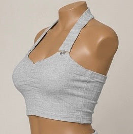 MIVÉRA Cloud Backless Knit Crop Top