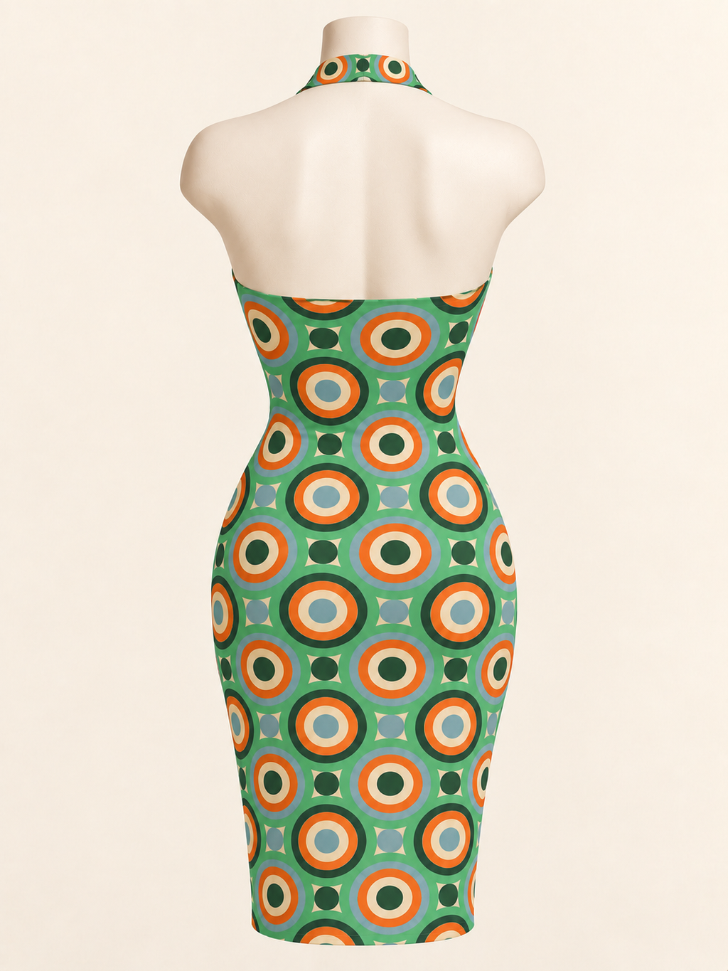 MOSAÏQUE ORBIT Halter Midi Dress