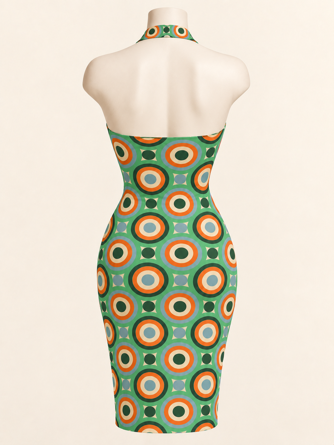 MOSAÏQUE ORBIT Halter Midi Dress