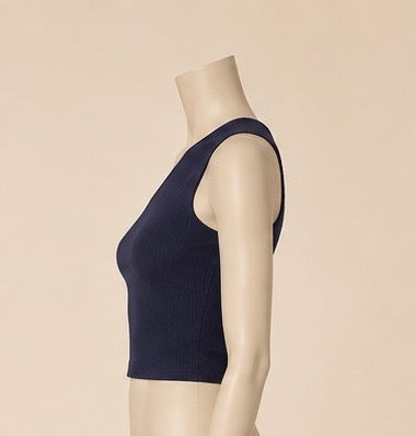 Midnight Navy One-Shoulder Crop Top