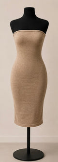 ÉLANA Strapless Midi Dress – Champagne