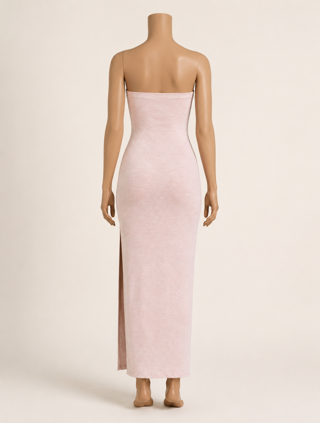 BLUSH Strapless Slit Tube Dress