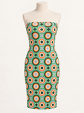 MOSAÏQUE ORBIT Strapless Midi Dress
