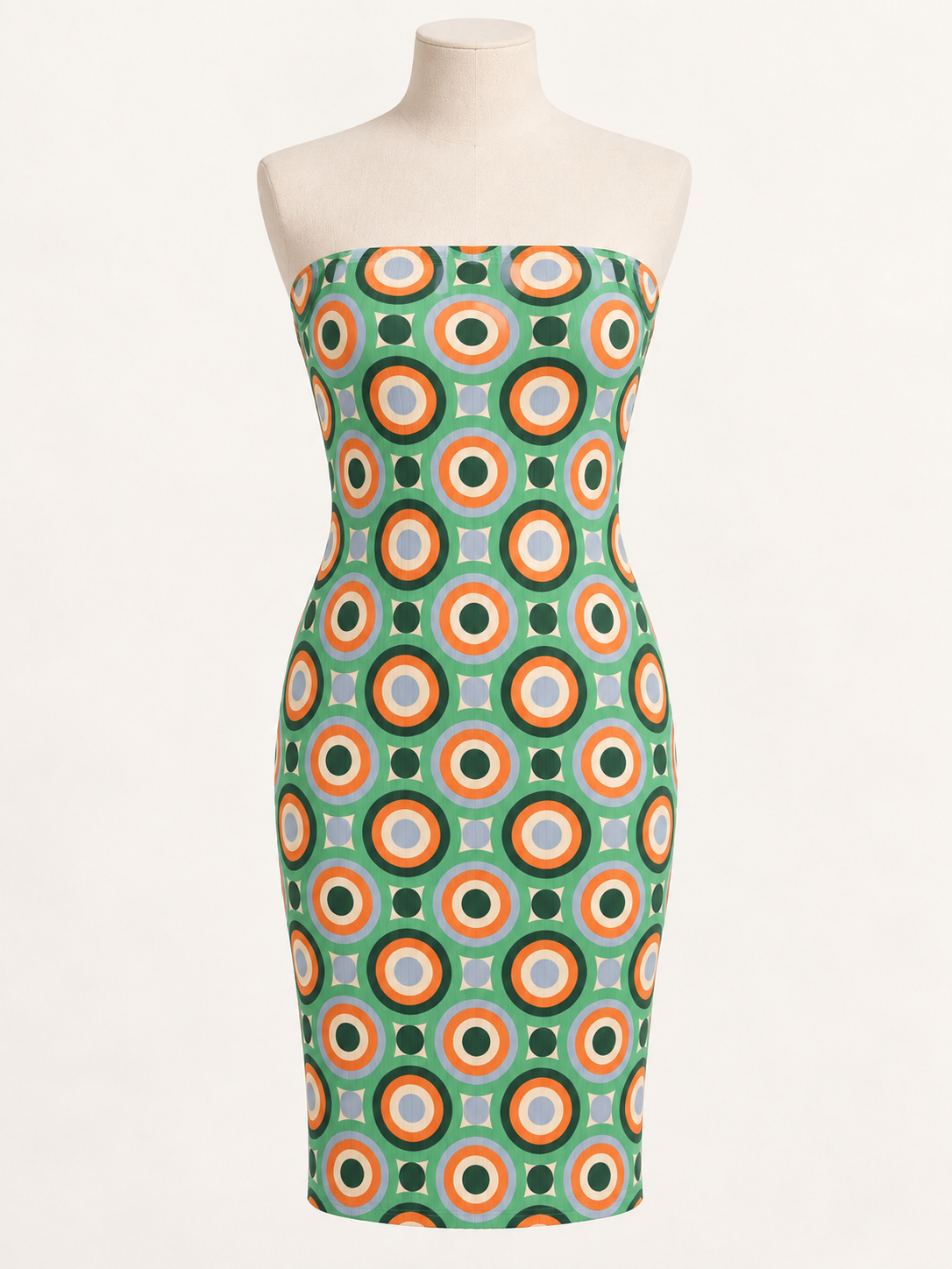 MOSAÏQUE ORBIT Strapless Midi Dress