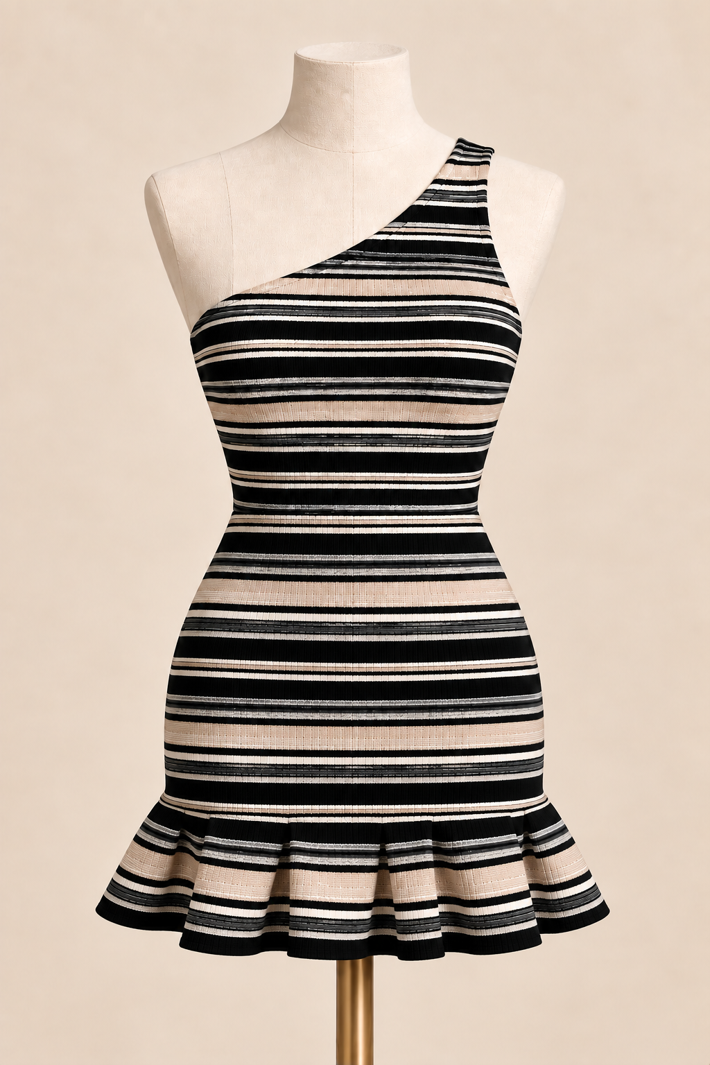 Striped Ruffle Mini Dress