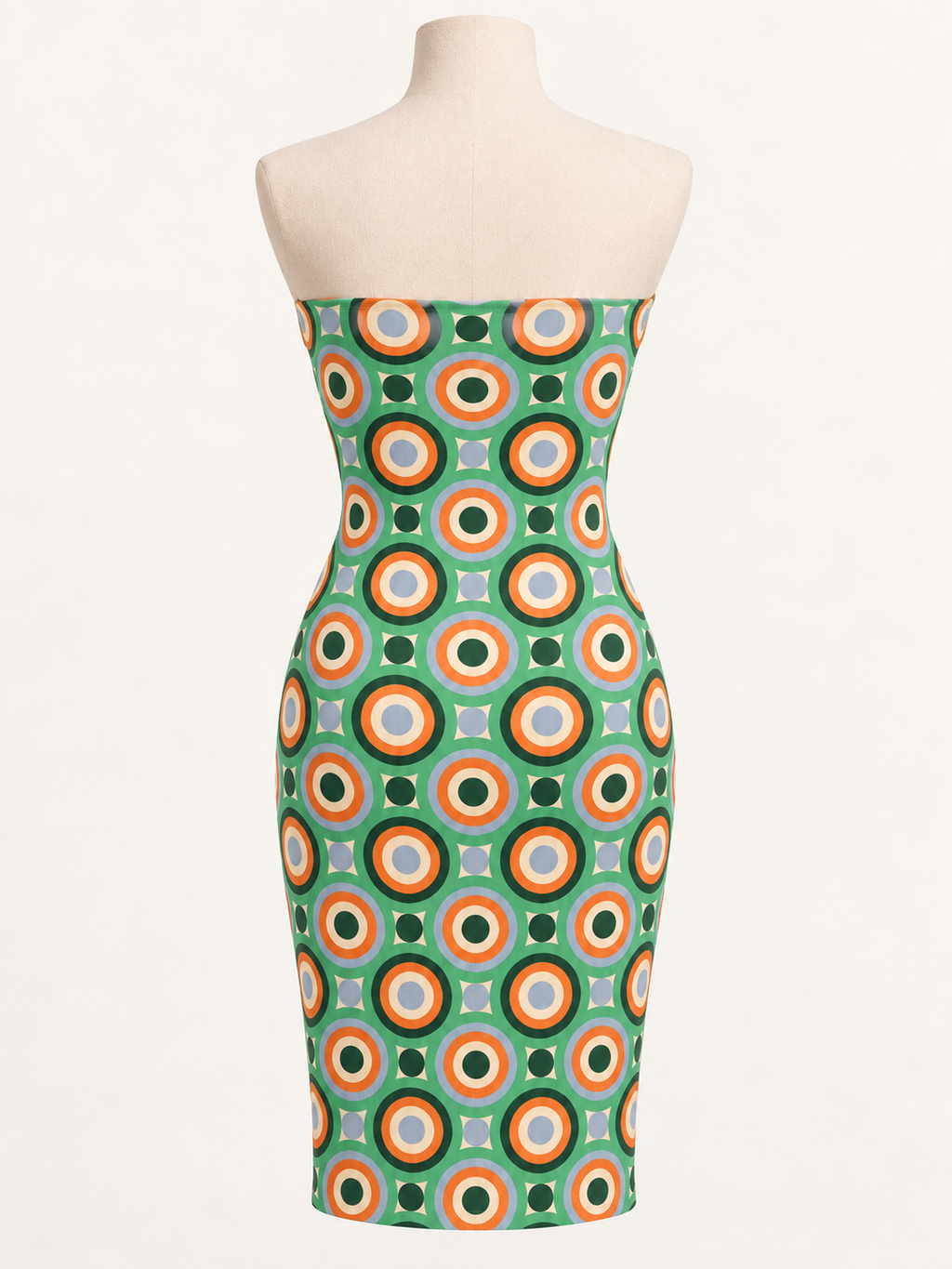 MOSAÏQUE ORBIT Strapless Midi Dress