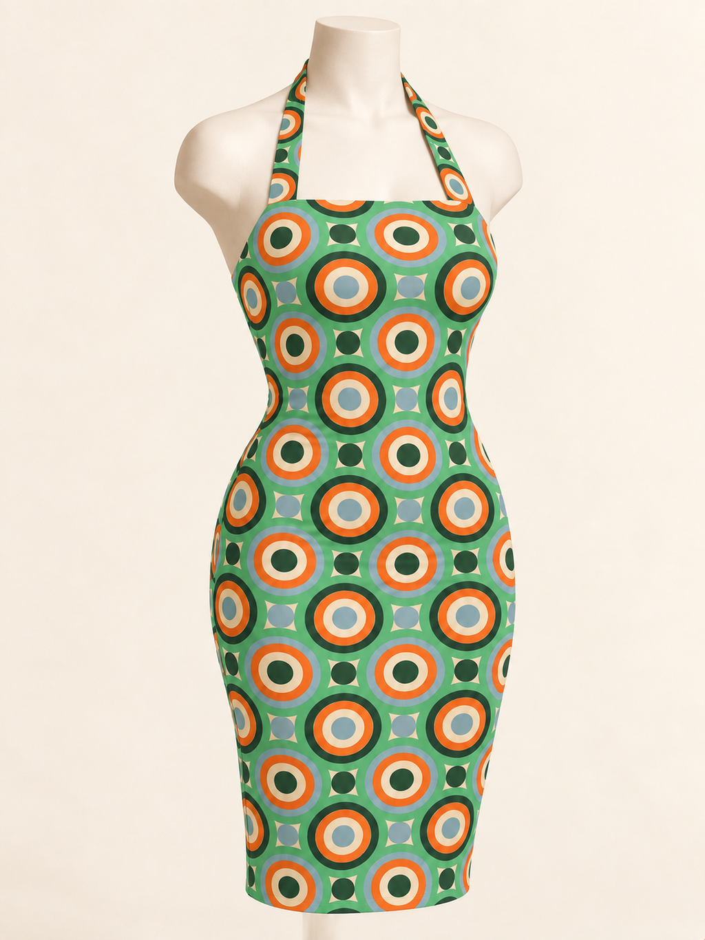 MOSAÏQUE ORBIT Halter Midi Dress