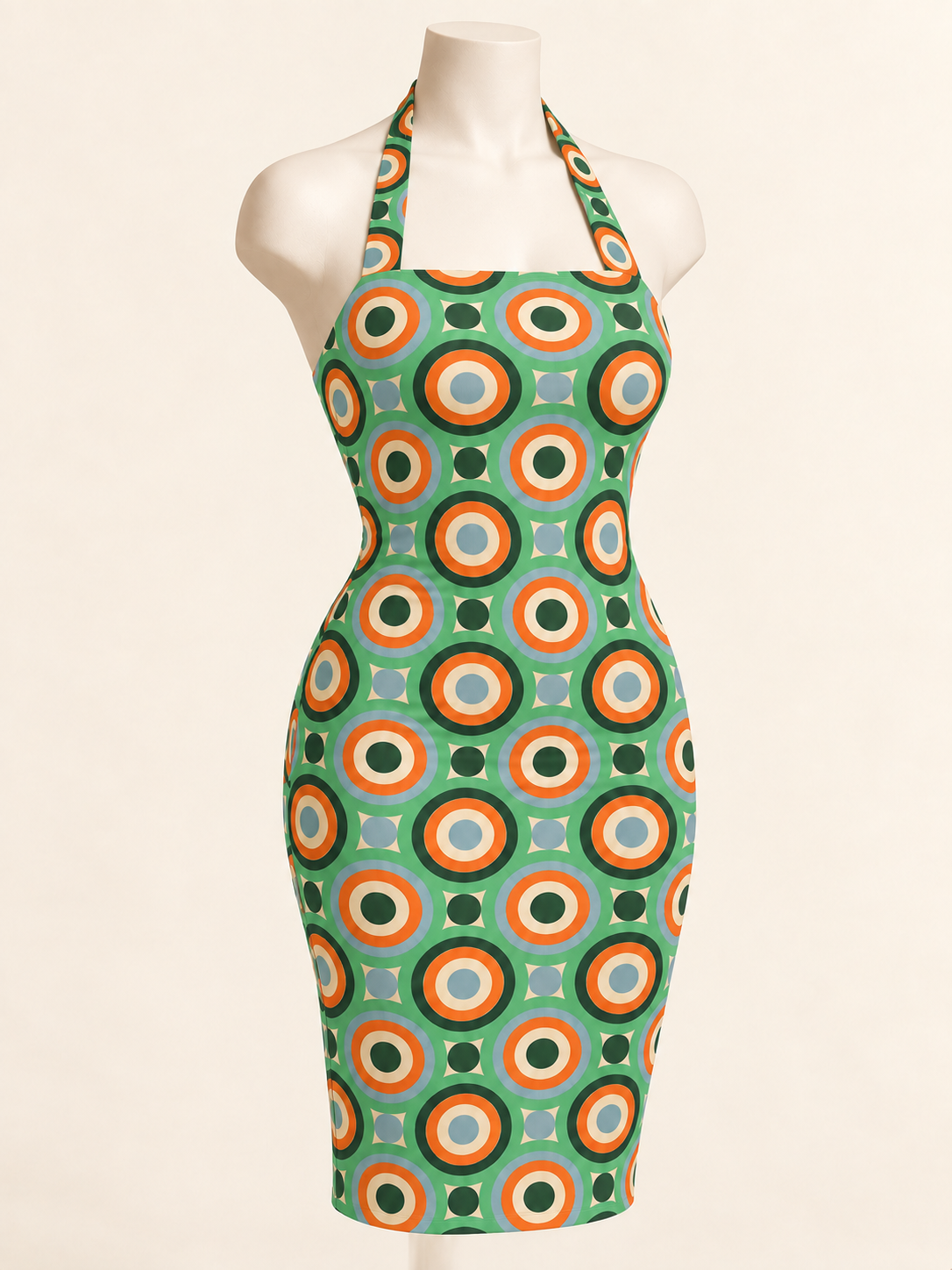 MOSAÏQUE ORBIT Halter Midi Dress