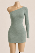 ÉDEN One-Shoulder Long-Sleeve Mini Dress