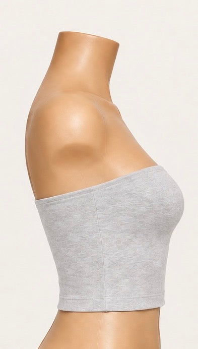 Cloud Gray Tube Crop Top