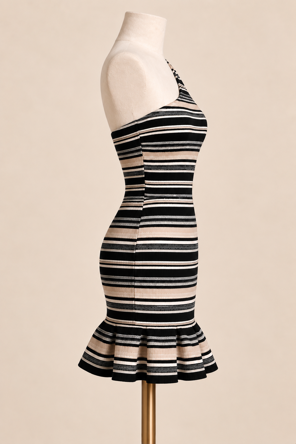 Striped Ruffle Mini Dress