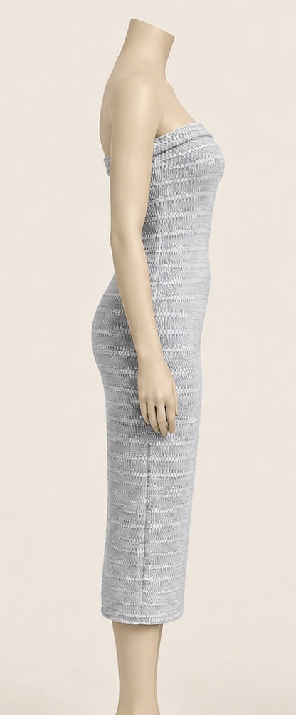 FROST Textured Tube Midi Dress