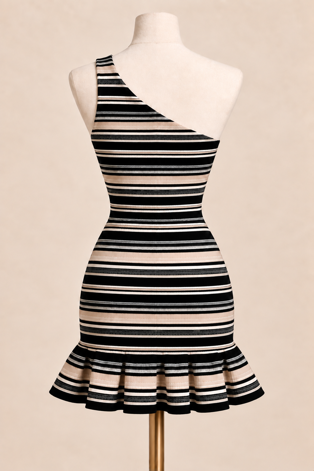 Striped Ruffle Mini Dress