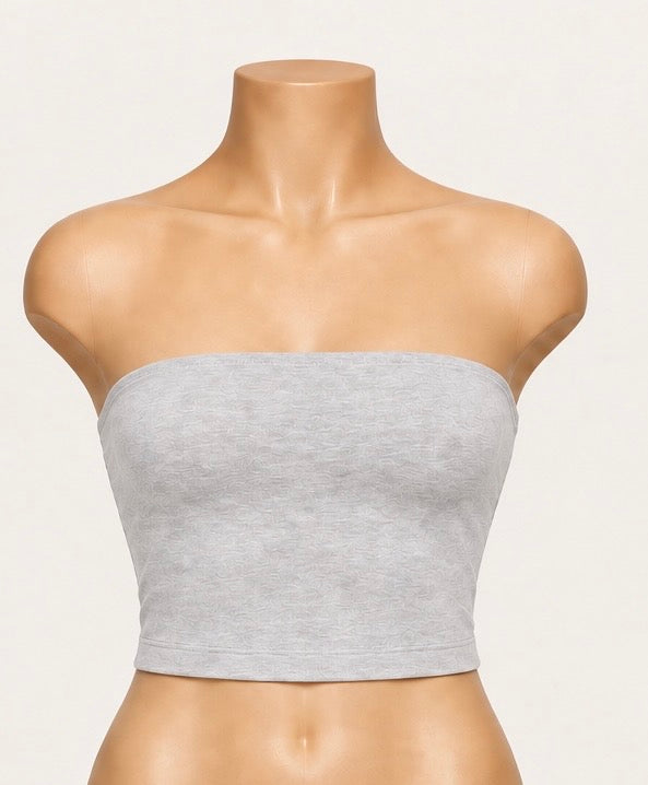 Cloud Gray Tube Crop Top