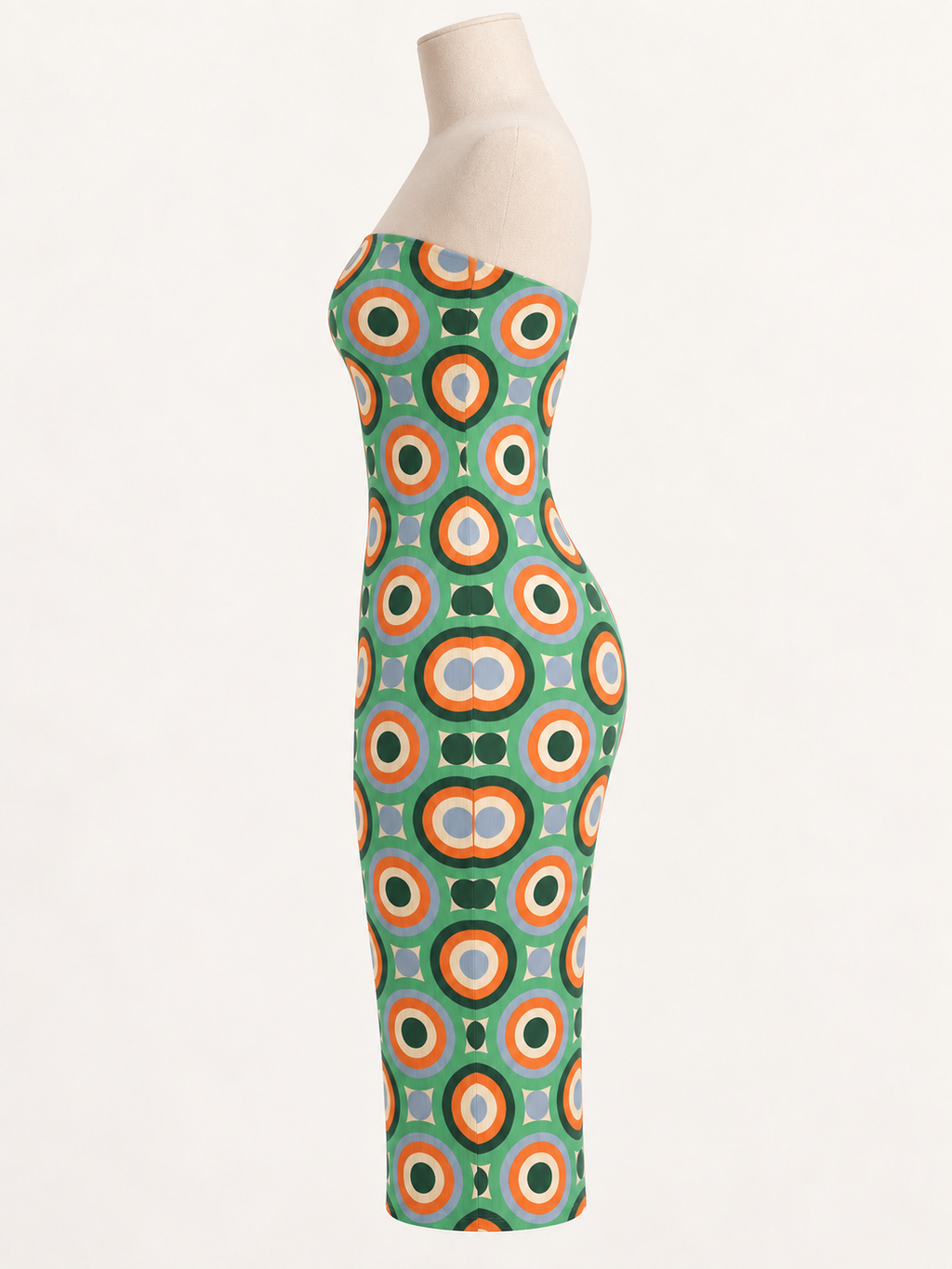 MOSAÏQUE ORBIT Strapless Midi Dress