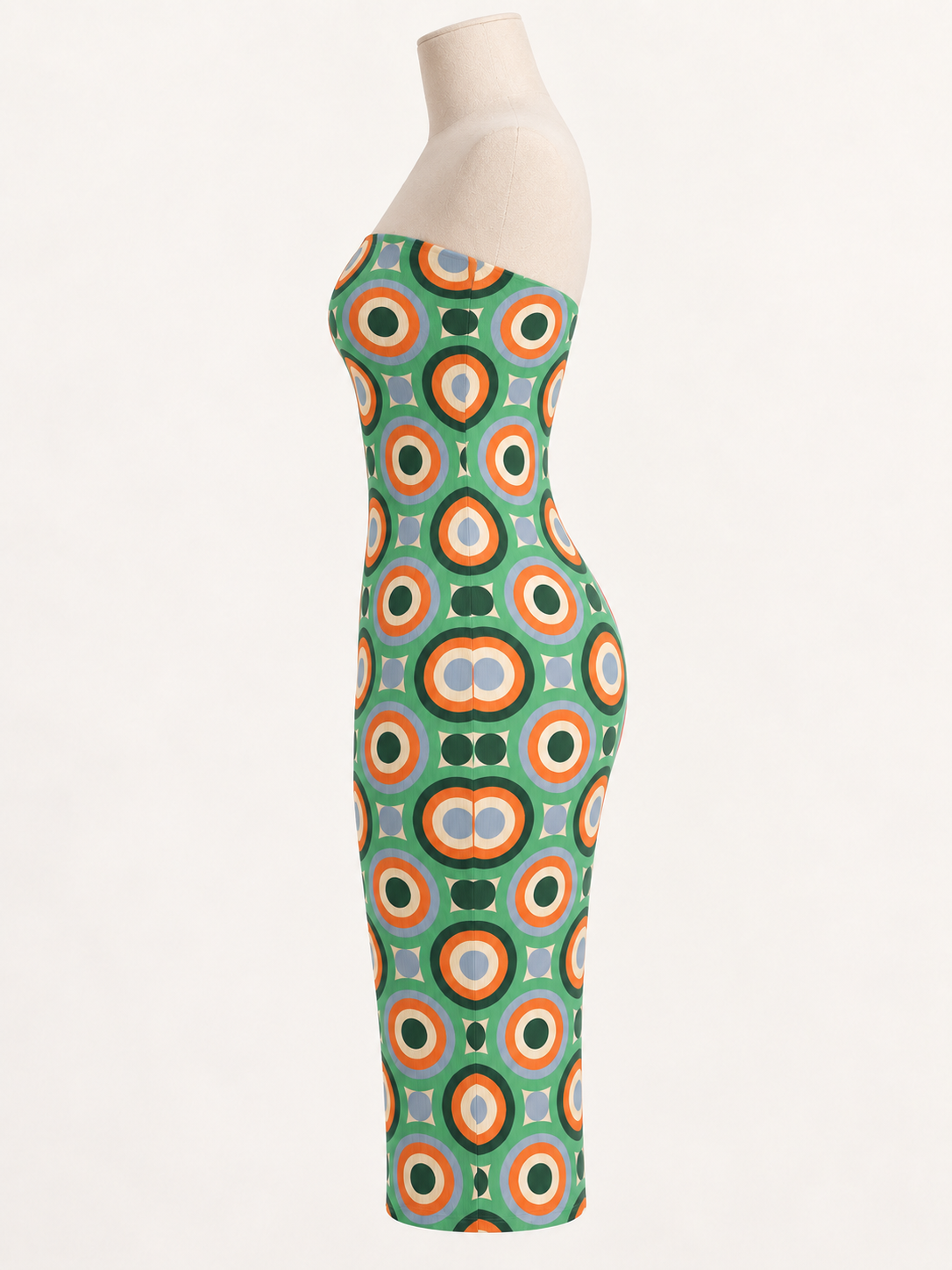 MOSAÏQUE ORBIT Strapless Midi Dress