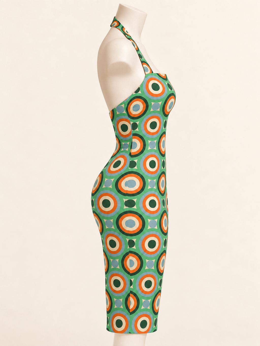 MOSAÏQUE ORBIT Halter Midi Dress
