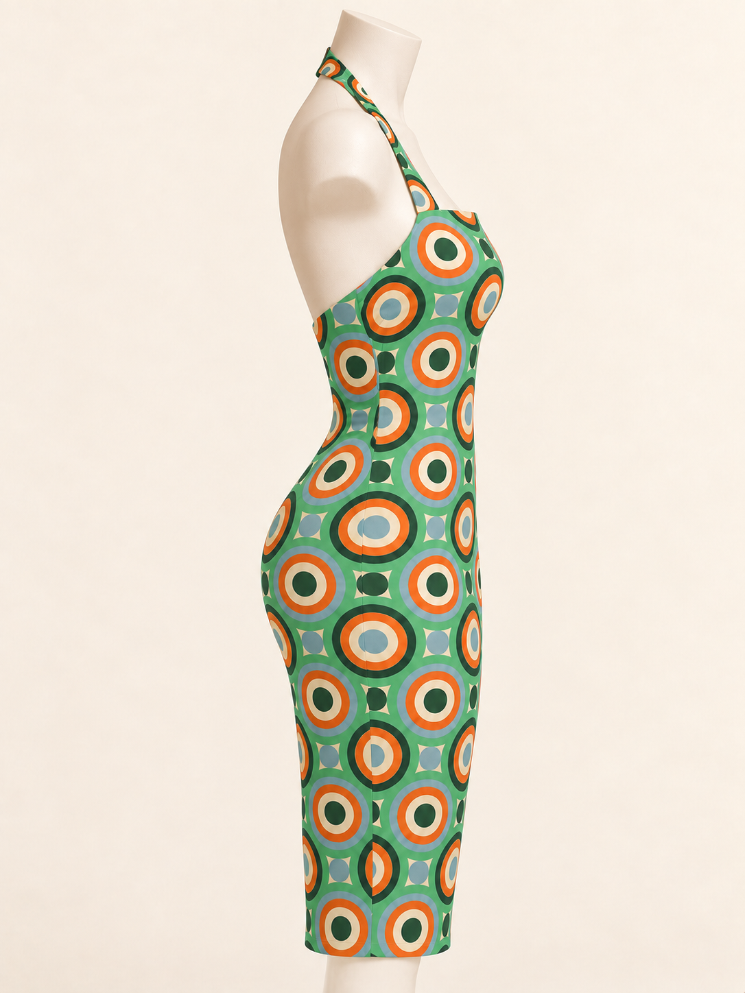MOSAÏQUE ORBIT Halter Midi Dress